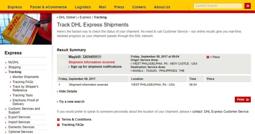 How To Check The Status Of Your Dhl Shipment